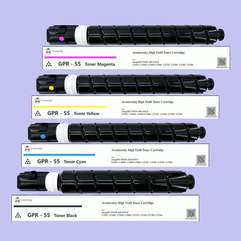 Avanternity's High Yield Toner Cartridge, Replacement for Canon GPR-55 GPR55 Toner, 0481C003, 0482C003, 0483C003, 0484C003