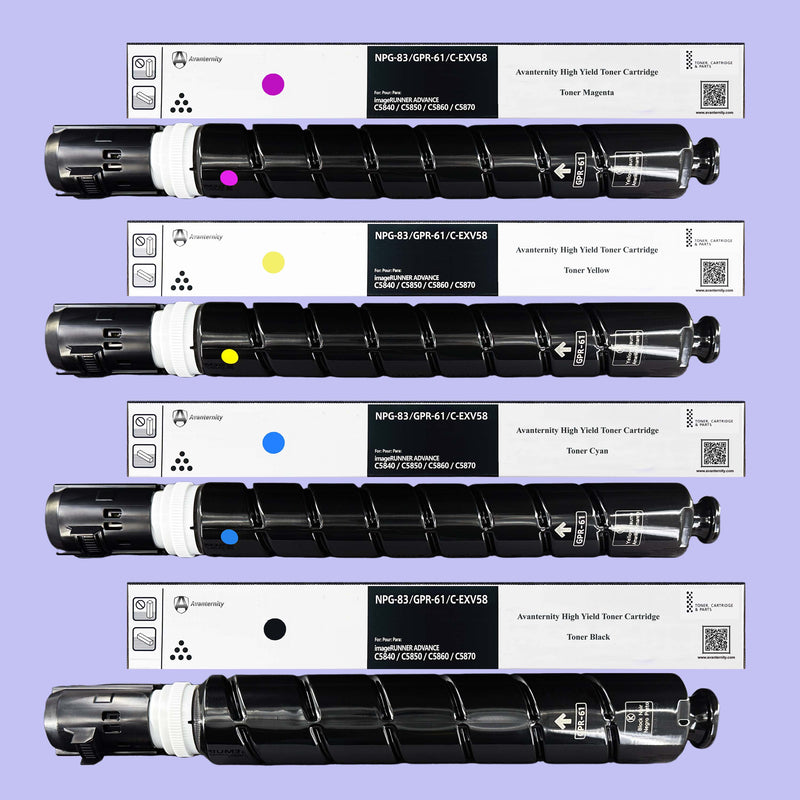 Avanternity's High Yield Toner Cartridge, Replacement for Canon GPR-61 GPR61 Toner, 3763C003, 3764C003, 3765C003, 3766C003