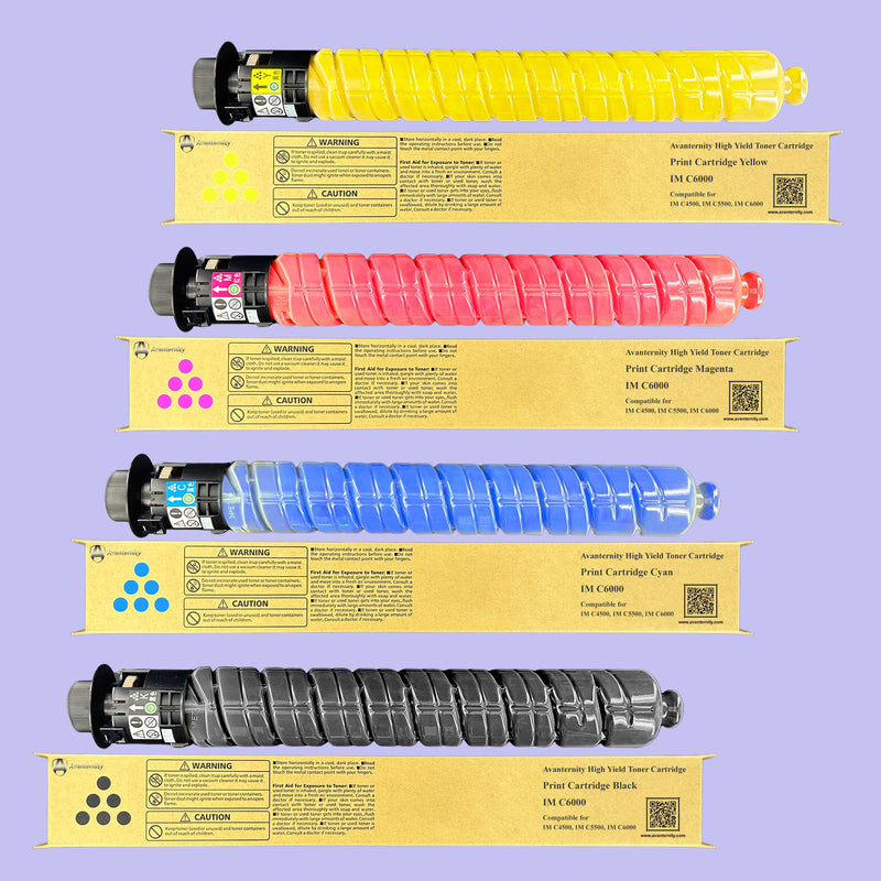 Avanternity's High Yield Toner Cartridge, Replacement for Ricoh IM C4500 IM C5500 IM C6000 Print Cartridge, 842279, 842280, 842281, 842282