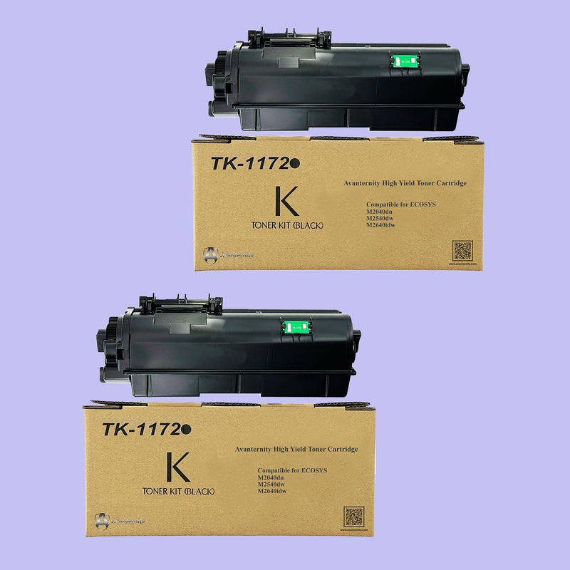 Avanternity's High Yield Toner Cartridge, Replacement for Kyocera TK-1172 TK1172 Toner Kit (2 Packs of Black)