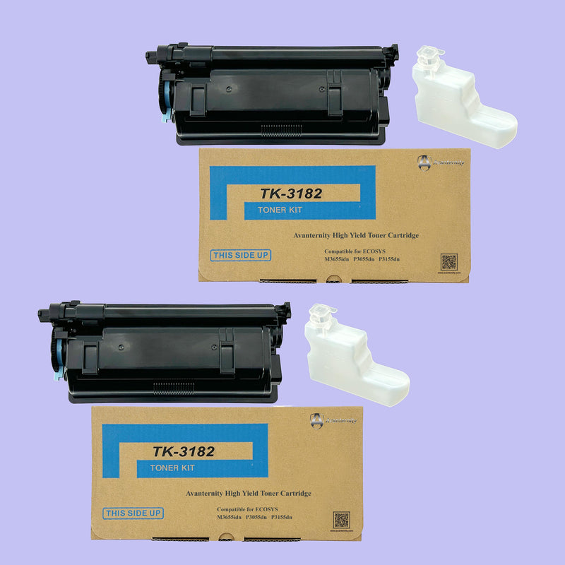 Avanternity's High Yield Toner Cartridge, Replacement for Kyocera TK-3182 TK3182 Toner Kit (2 Packs of Black)